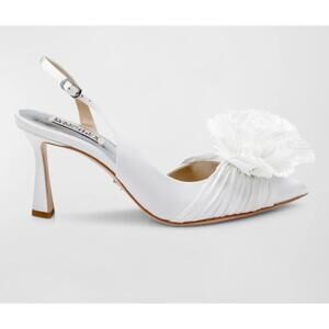 Badgley Mischka Blaire Silk Flower Slingback Pumps